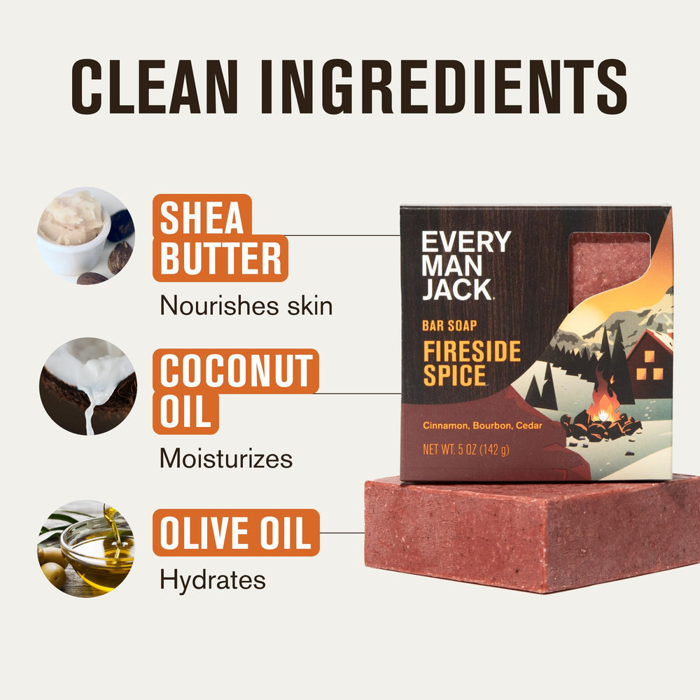 Every Man Jack Shea Butter bar—rich moisturization for dry skin during winter.