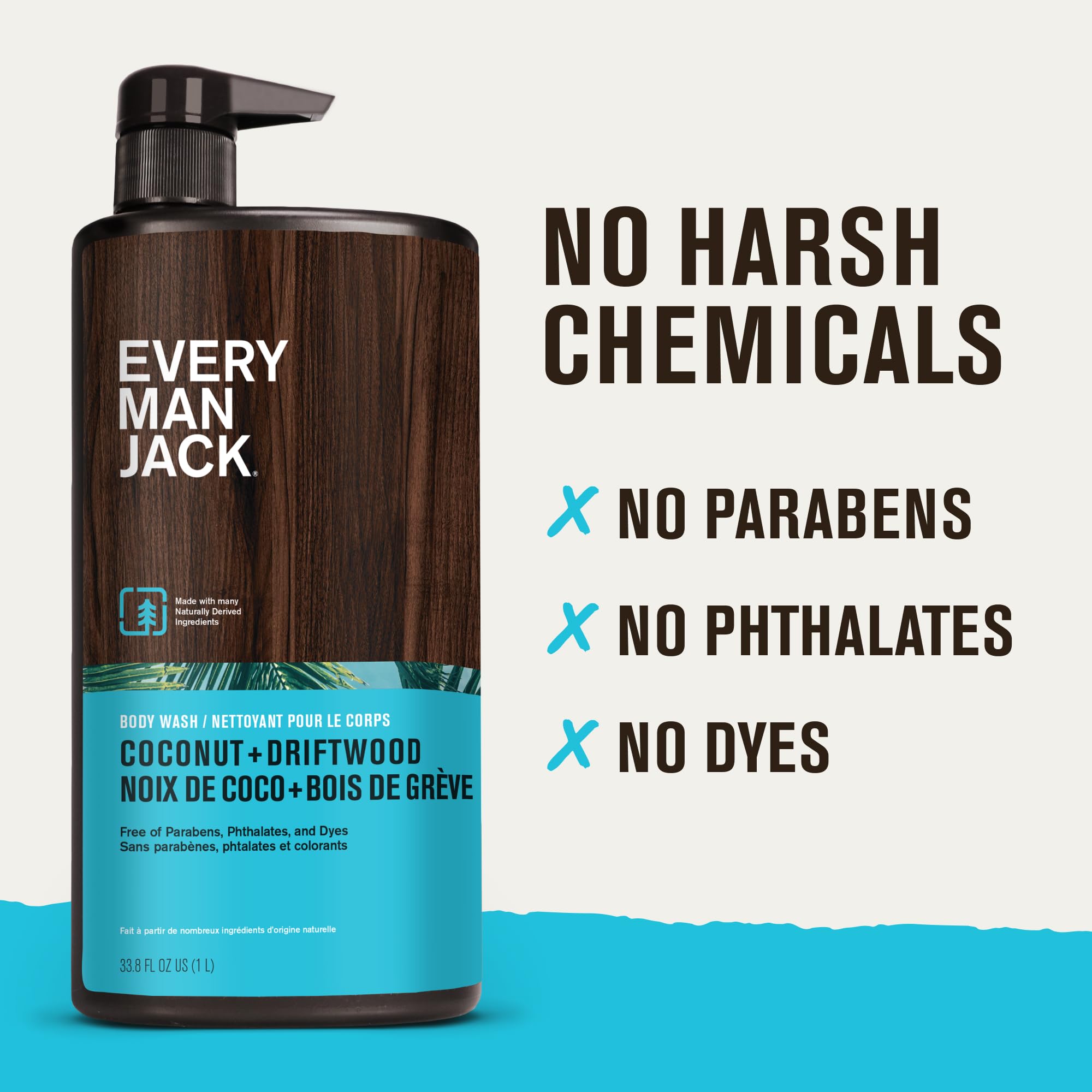 Every Man Jack shower splash conveys refreshing cleansing moment.