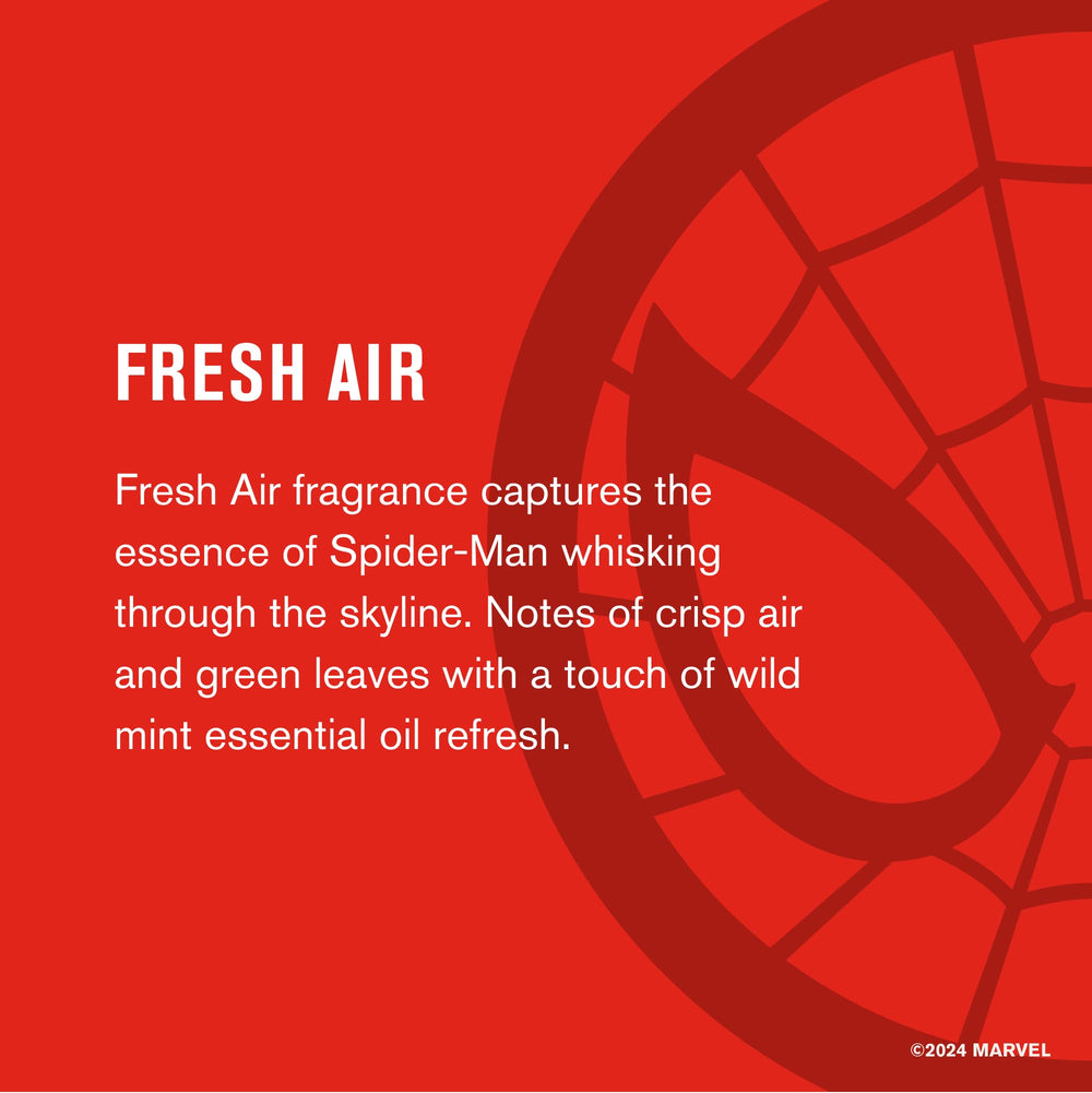 Every Man Jack Spider-Man Deodorant application underarm demonstrates easy, quick-dispense usage.