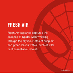 Every Man Jack Spider-Man Deodorant application underarm demonstrates easy, quick-dispense usage.