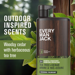 Every Man Jack Tea Tree Cedar 2in1 bottle dispense shows easy daily use