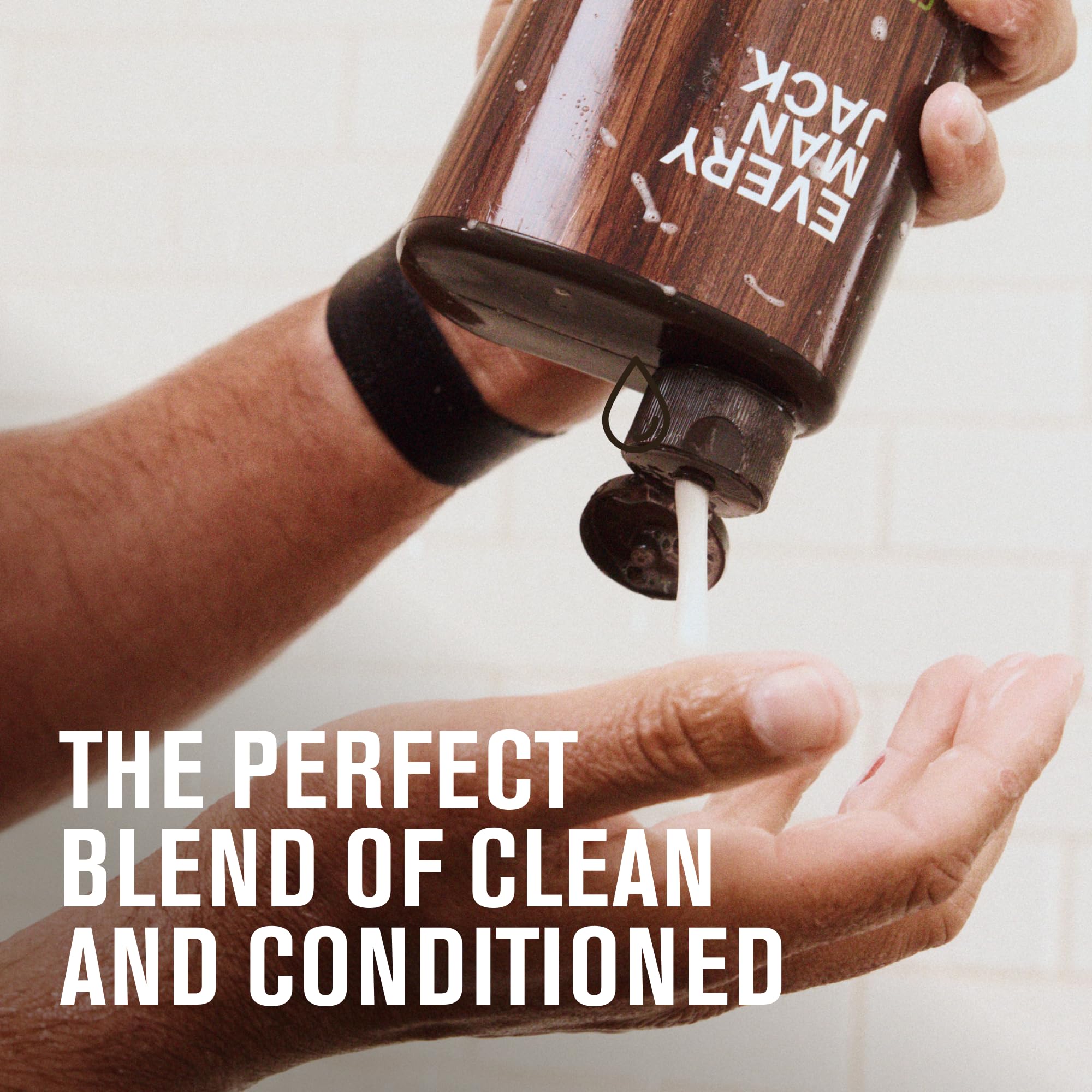 Every Man Jack Tea Tree Cedar bottle in bathroom setting for rugged freshness