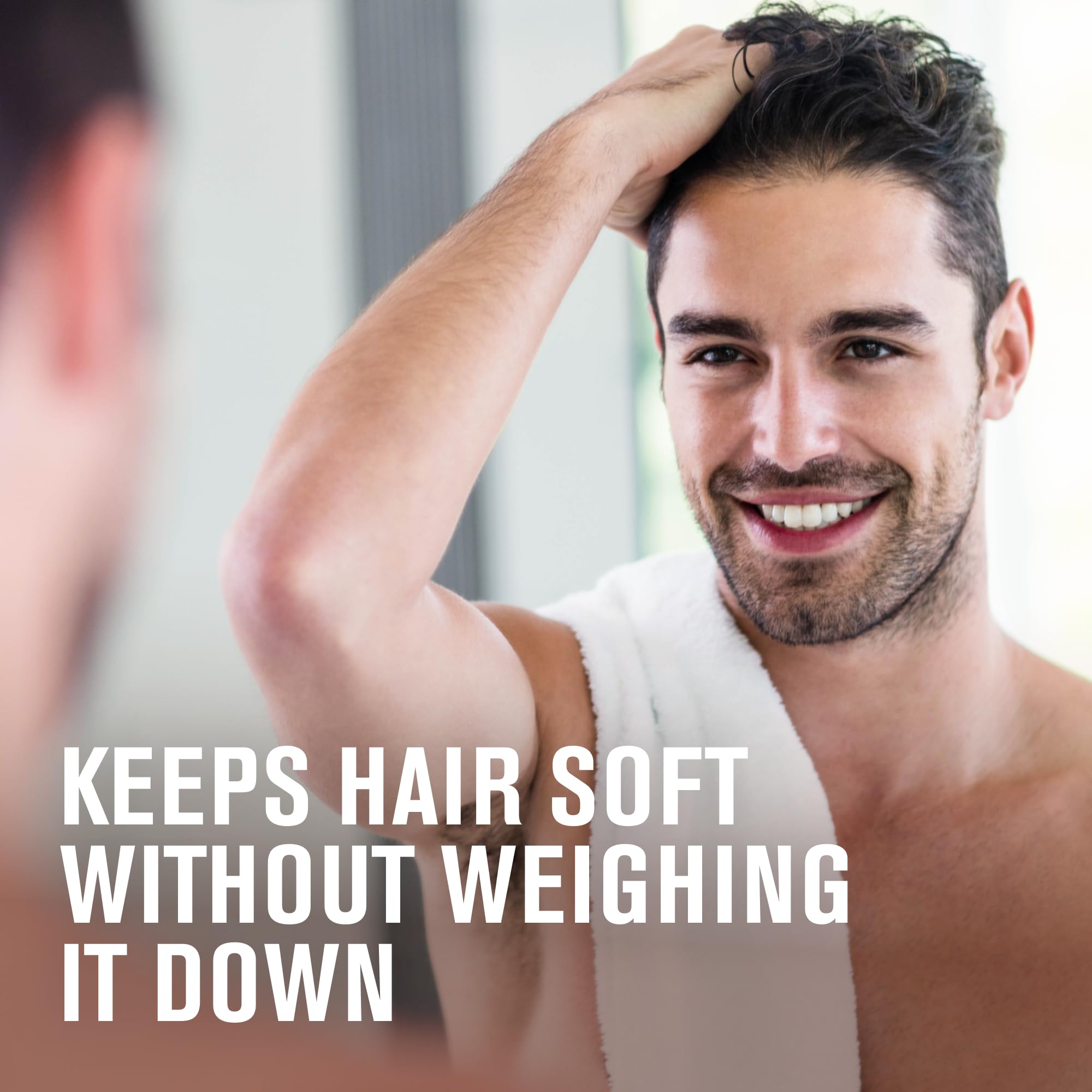 Every Man Jack Tea Tree Cedar shampoo lather closeup emphasizes cleansing action