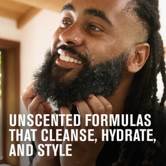 Every Man Jack unscented beard oil dropper reveals lightweight hydration for skin beneath beard.