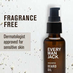 Every Man Jack unscented beard oil packaging 2-pack, value and convenience.