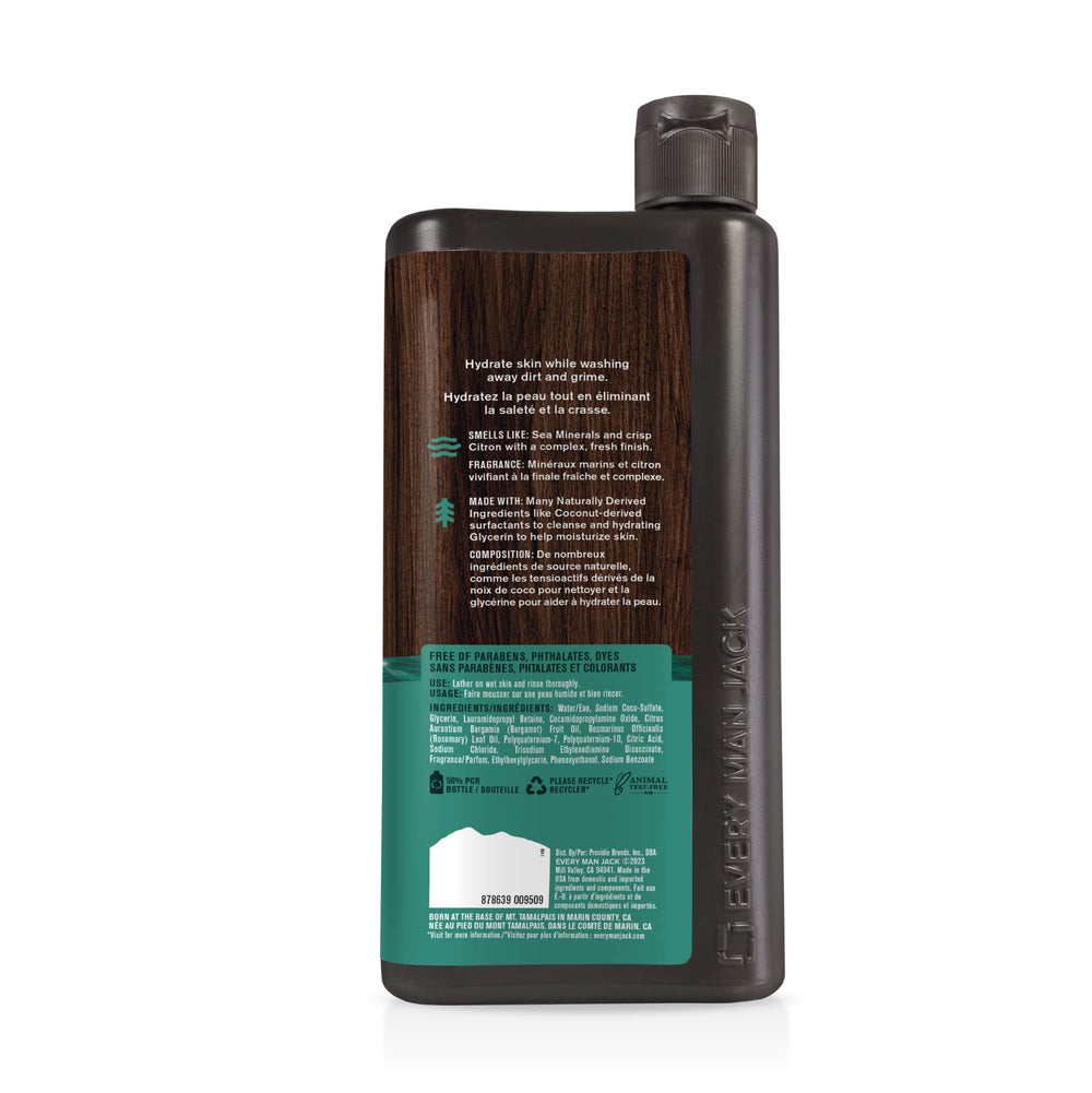 Every Man Jack product in-hand showing pump-top convenience for everyday washes.