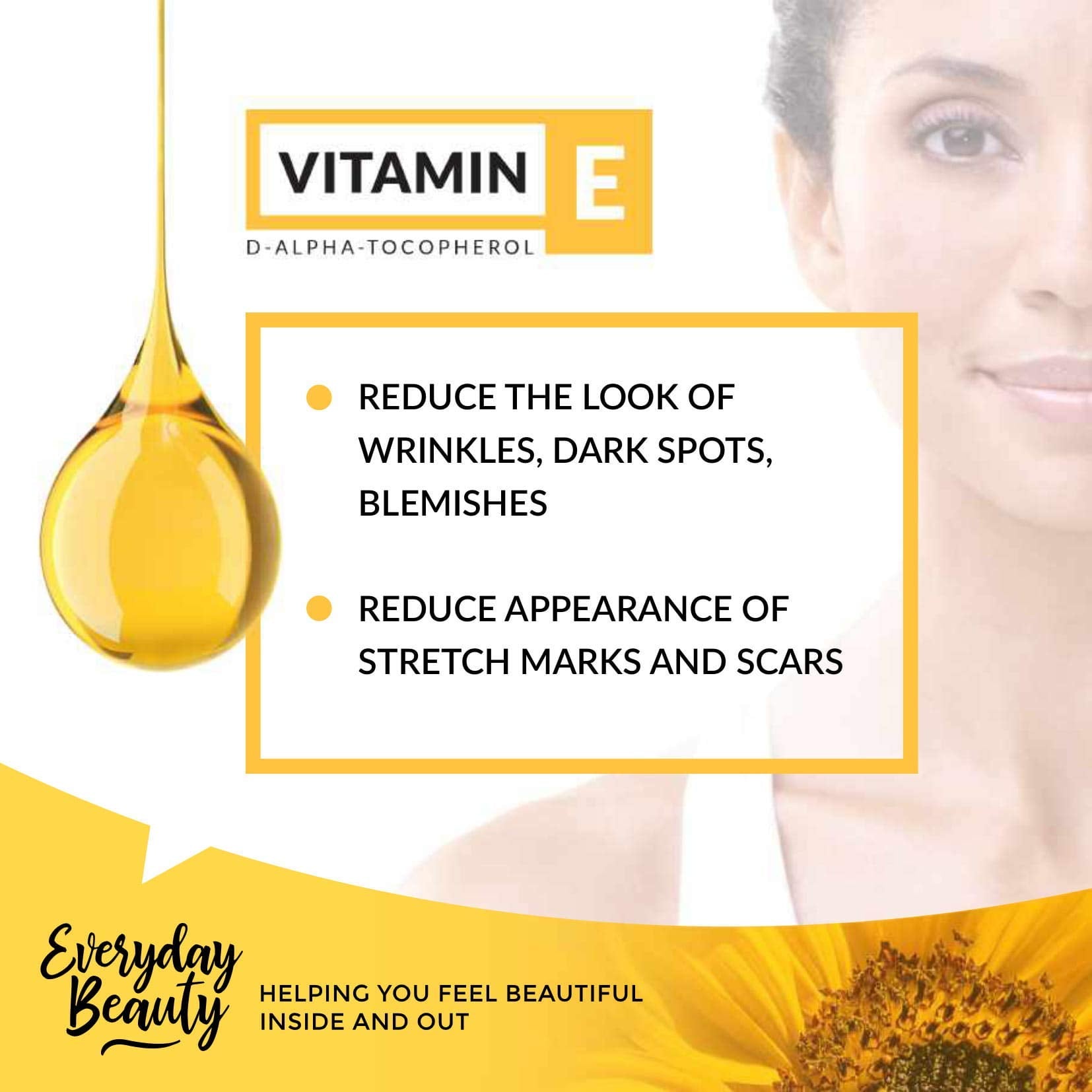 Everyday Beauty Vitamin E Oil in hair routine for moisture.