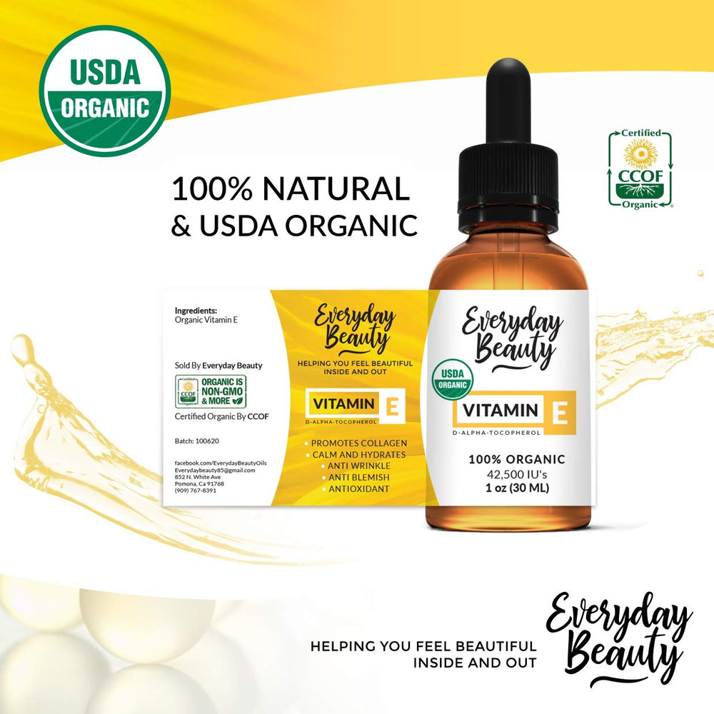 Everyday Beauty Vitamin E Oil on nails and cuticles for care.