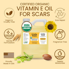 Everyday Beauty Vitamin E Oil unscented pour for easy daily application.