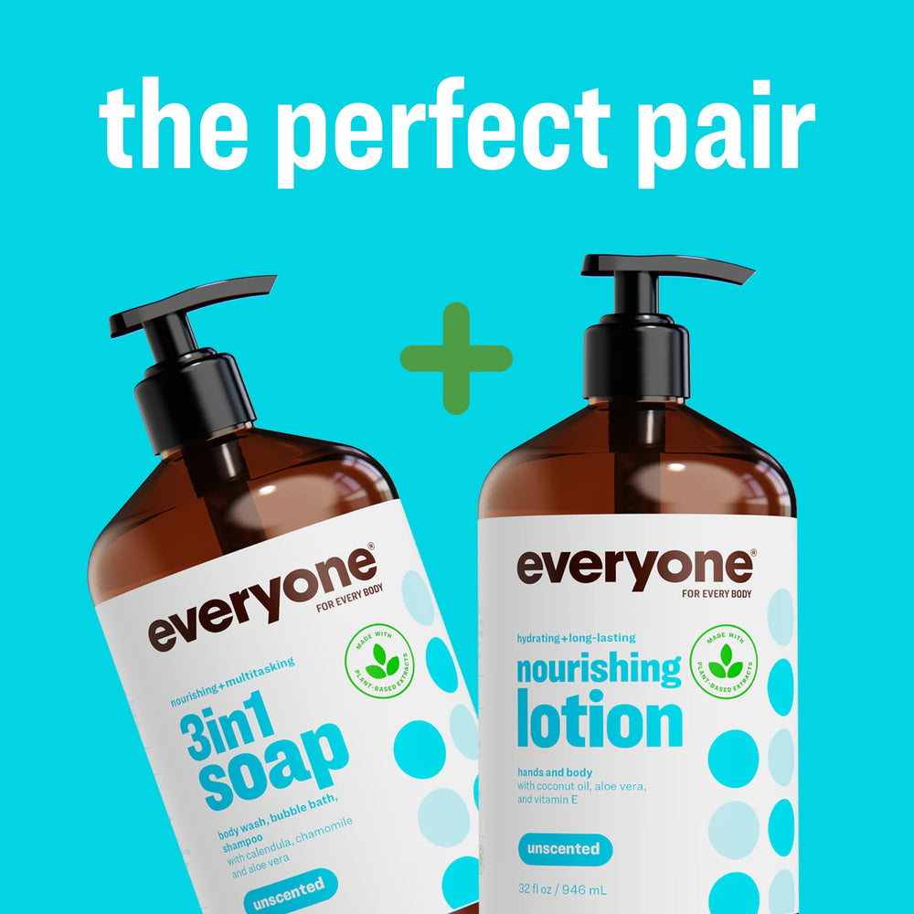 Everyone 2in1-lotion-texture-absorption reveals quick, non-greasy moisture that leaves skin smooth.