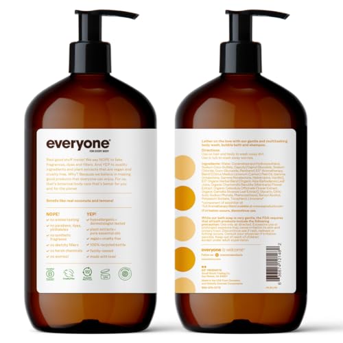 Everyone 3-in-1 foam lather showing creamy coconut-lemon scent for refreshing daily cleanse