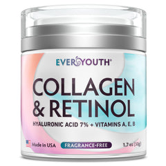 Everyouth collagen cream face bottle demonstrates daily hydration for healthier-looking skin