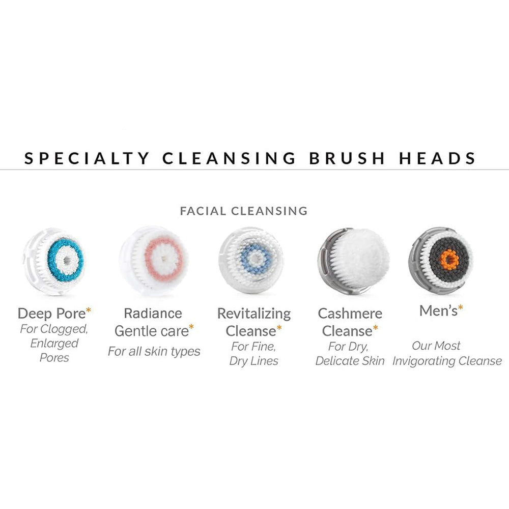 Evetree deep pore brush head close-up shows soft rounded bristles for gentle cleansing.