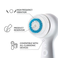 Evetree deep-pore brush head on Clarisonic Mia 2 provides deep cleansing without abrasion.