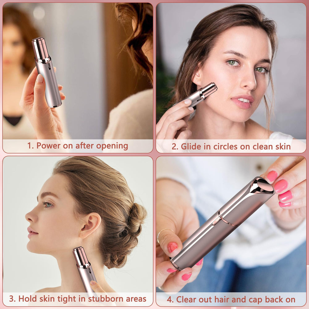EVIEY in use on upper lip demonstrating quick, painless hair removal benefit