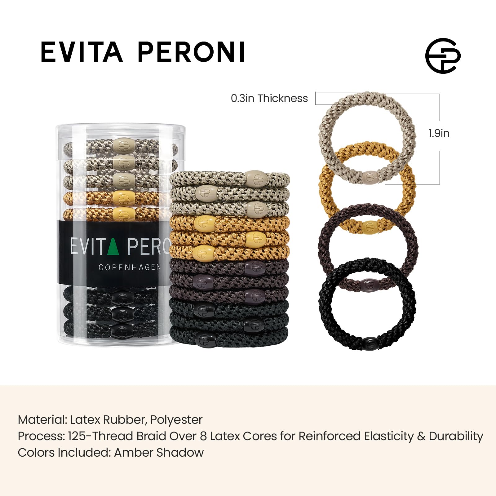 Evita Peroni hair ties 12-color variety for coordinated outfits