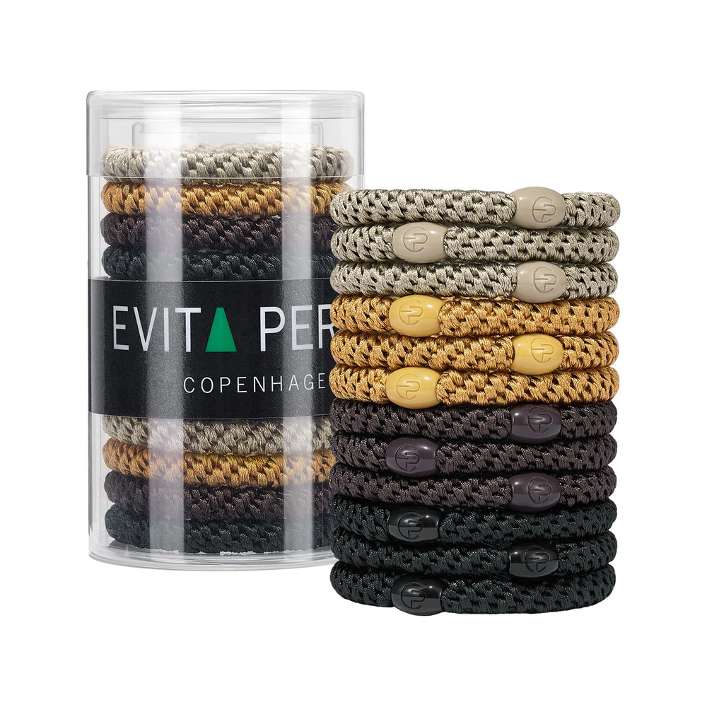 Evita Peroni hair ties amber-shadow packaging for gifting and daily use