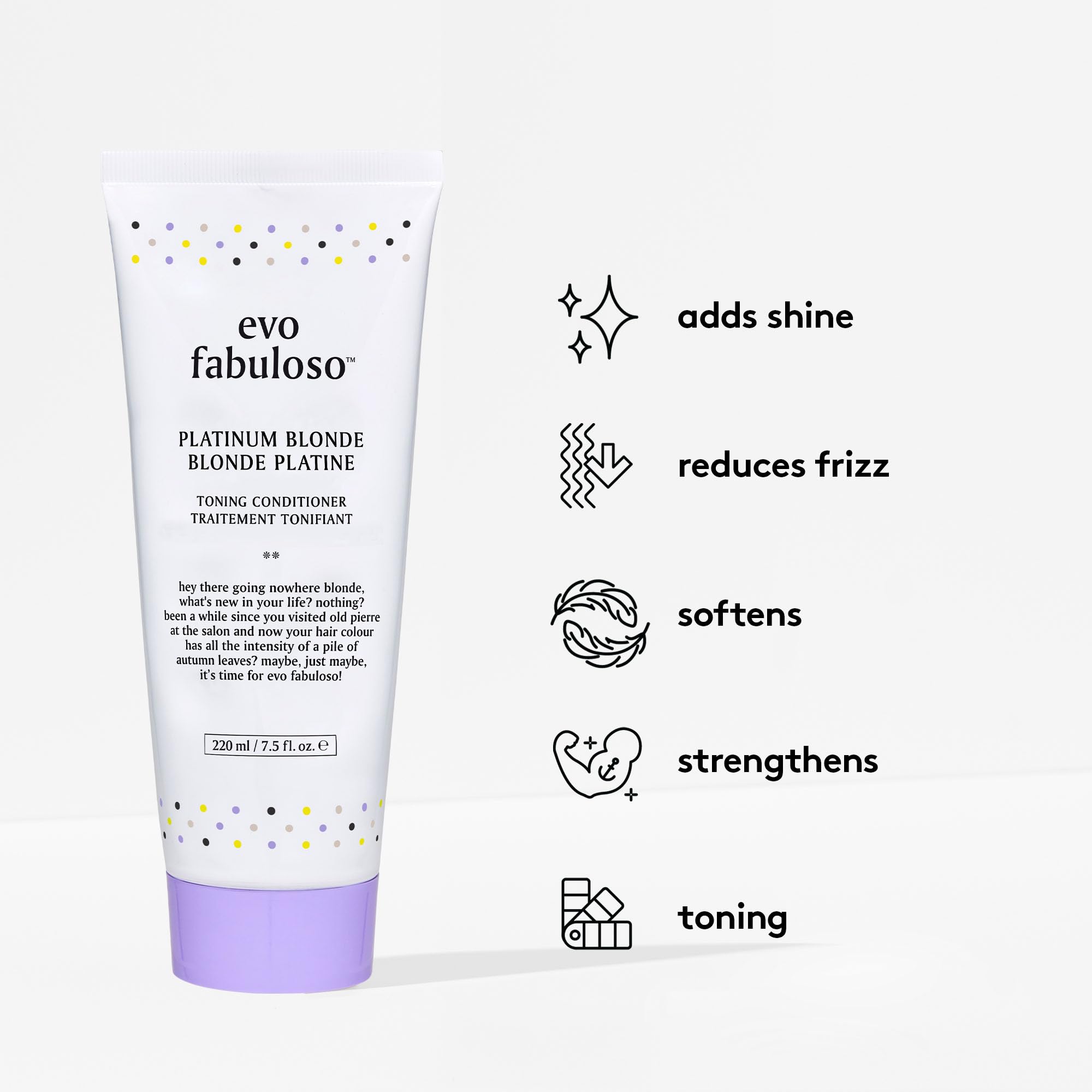 EVO Fabuloso Platinum Blonde Toner after-use shine on light blonde hair