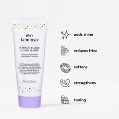 EVO Fabuloso Platinum Blonde Toner after-use shine on light blonde hair