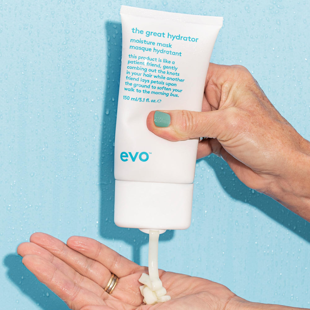 EVO The Great Hydrator Mask rinse-off after washing for refreshed ends