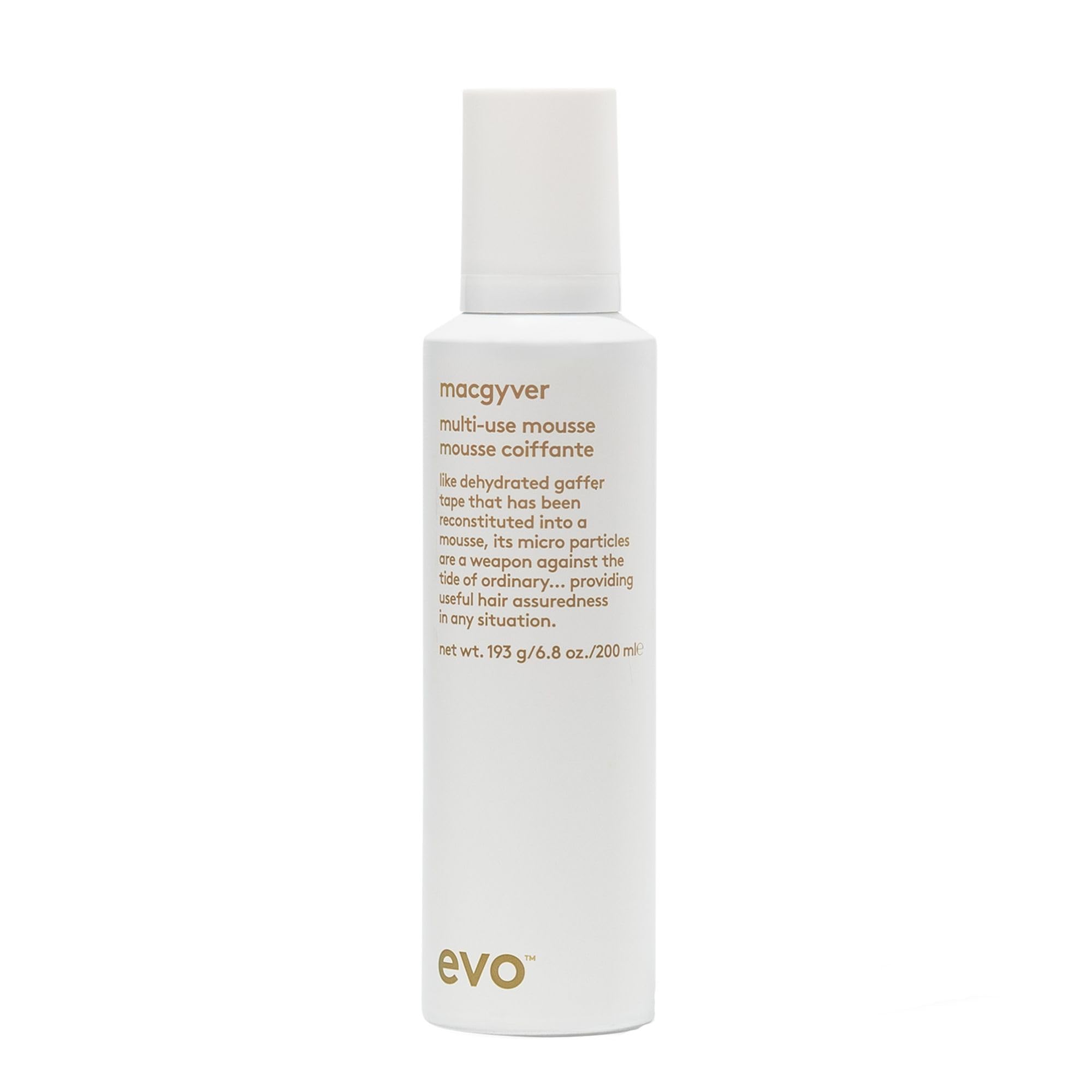 EVO Macgyver mousse bottle 200ml delivers instant volume.