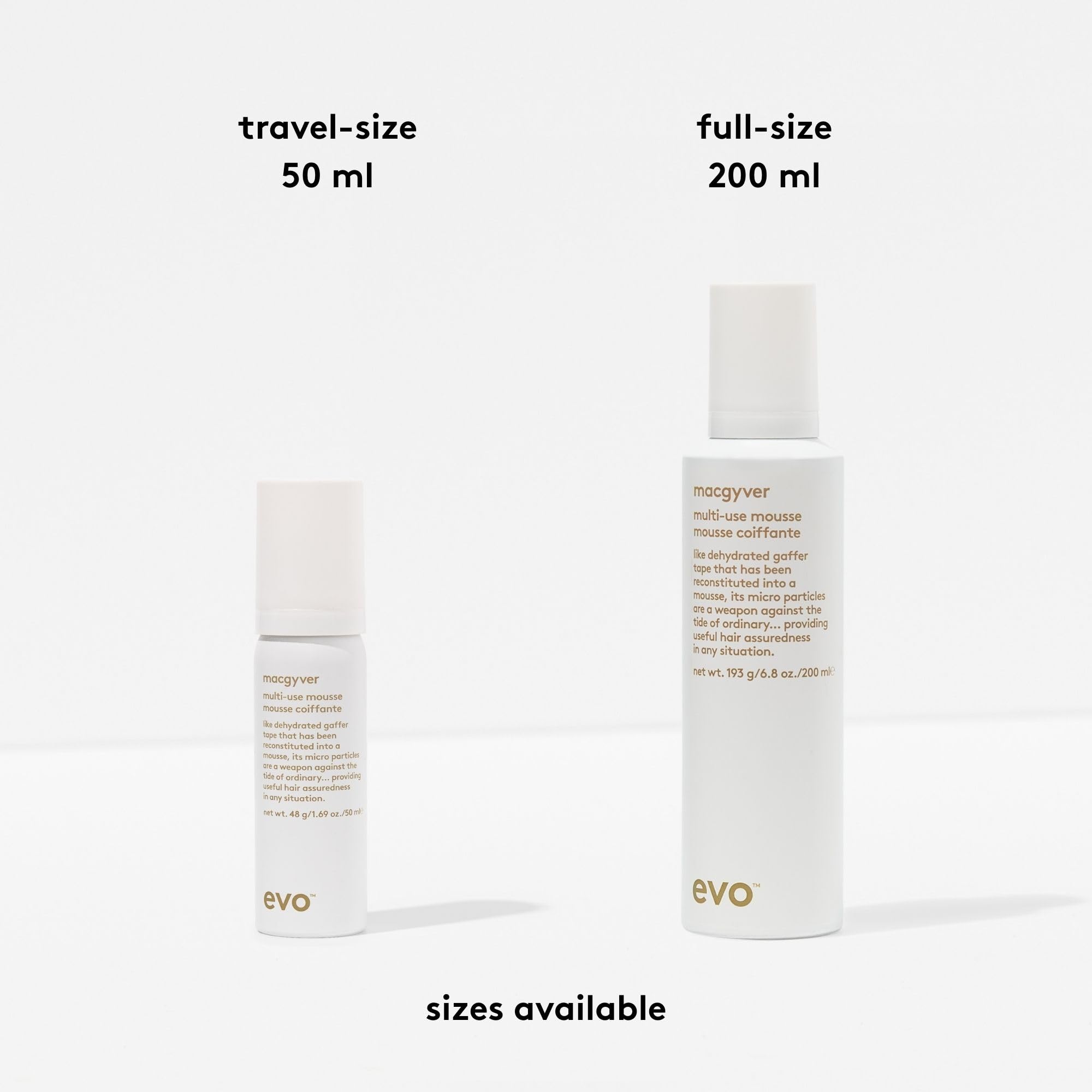 EVO Macgyver mousse volume boost before and after styling.