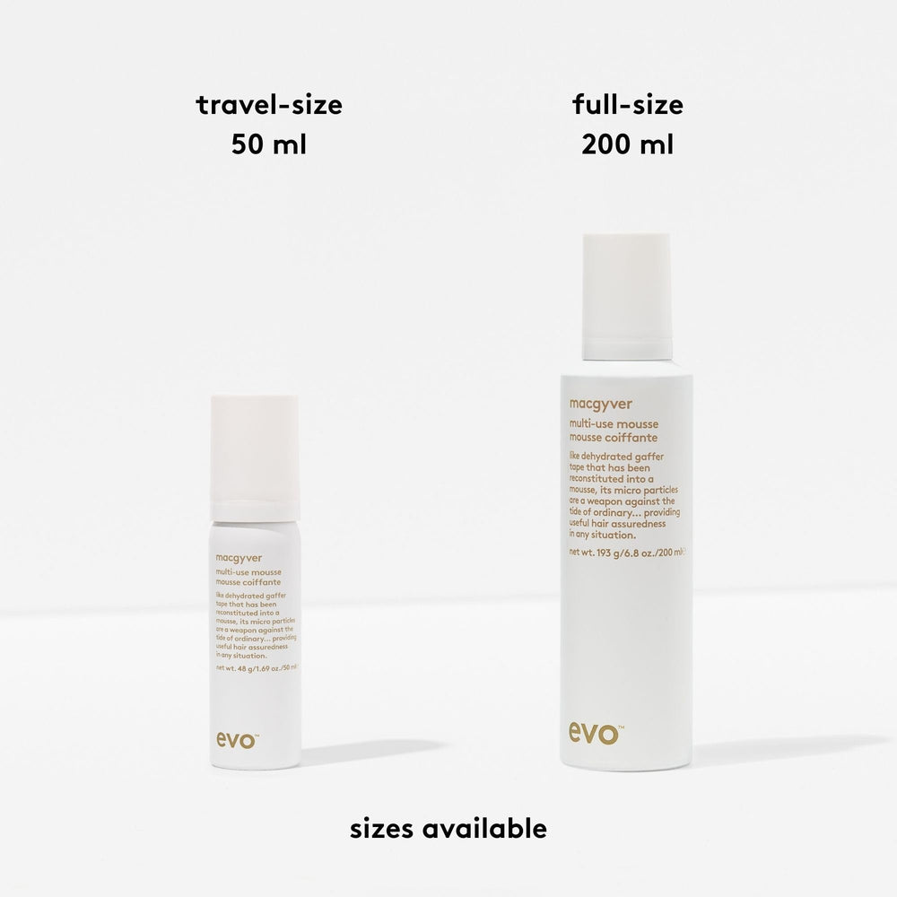 EVO Macgyver mousse volume boost before and after styling.