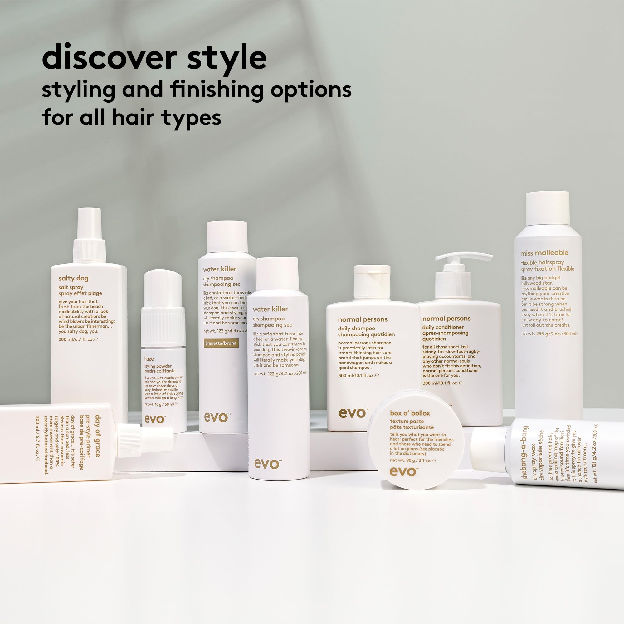 EVO Salty Dog salt spray enables versatile styling for everyday beachy looks.