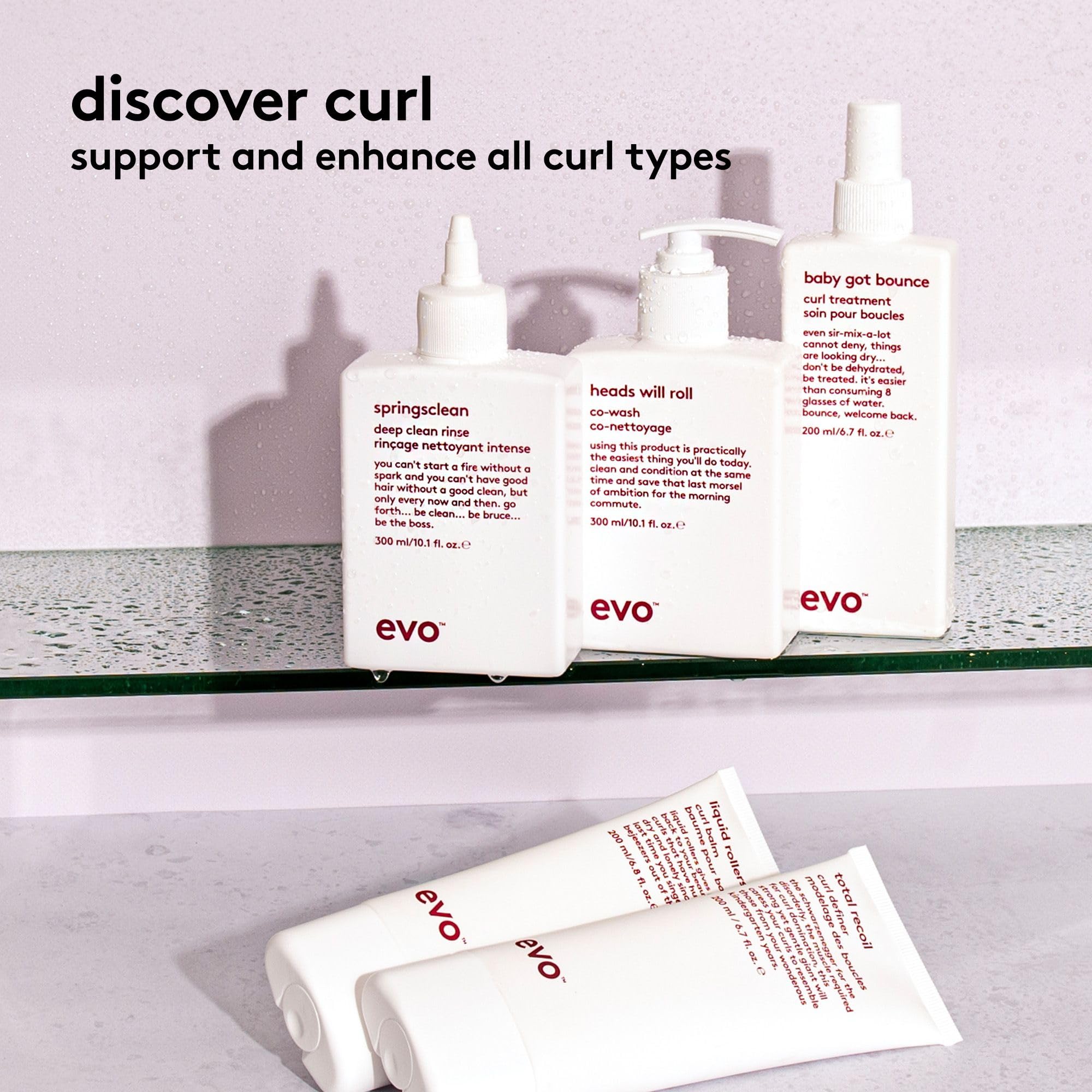 EVO Total Recoil Definer humidity control reduces frizz for smoother curls