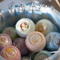 EvolutionUSA Bloom bath bombs colorful round bombs ready to fizz in the tub
