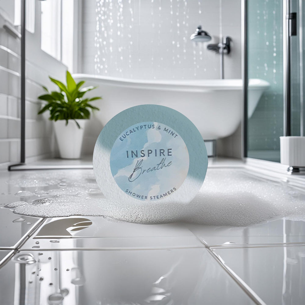 EvolutionUSA Inspire Breathe Steamers gift-ready set in a cozy bathroom scene for gifting
