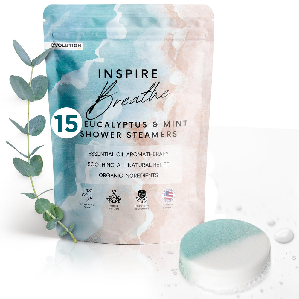 EvolutionUSA Inspire Breathe Steamers in a shower standing by; moments of self-care and relaxation