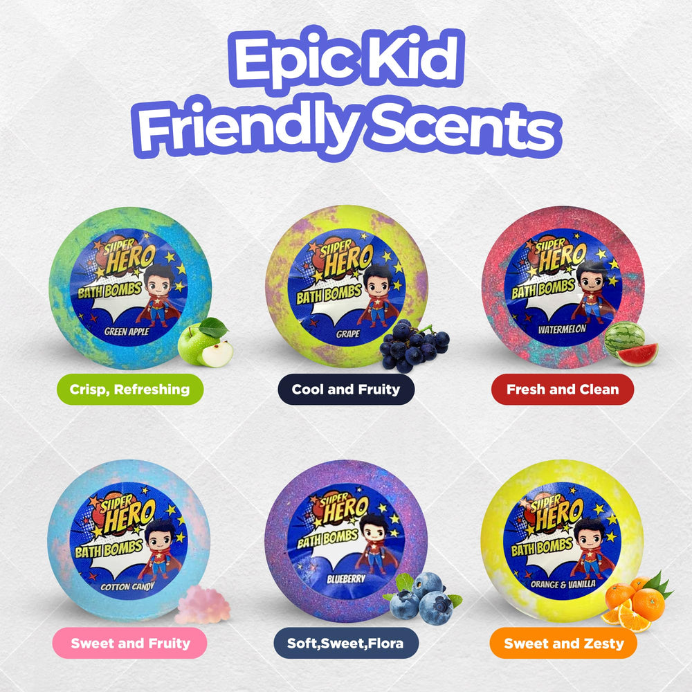 EvolutionUSA Organic kids bath bombs colors splash promotes playful bath time.