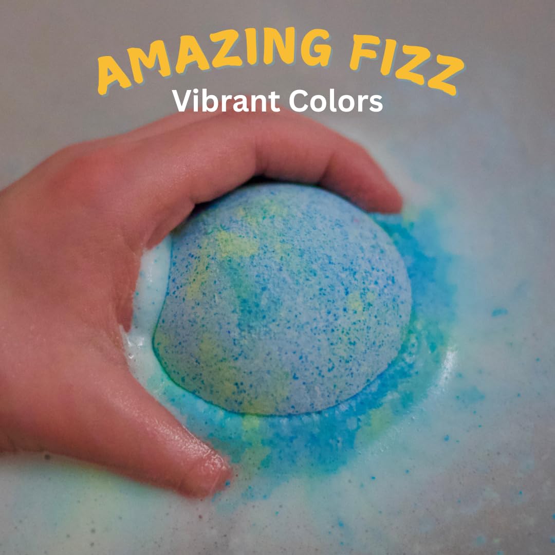 EvolutionUSA Space Bath Bombs large fizz lasts long in the tub.