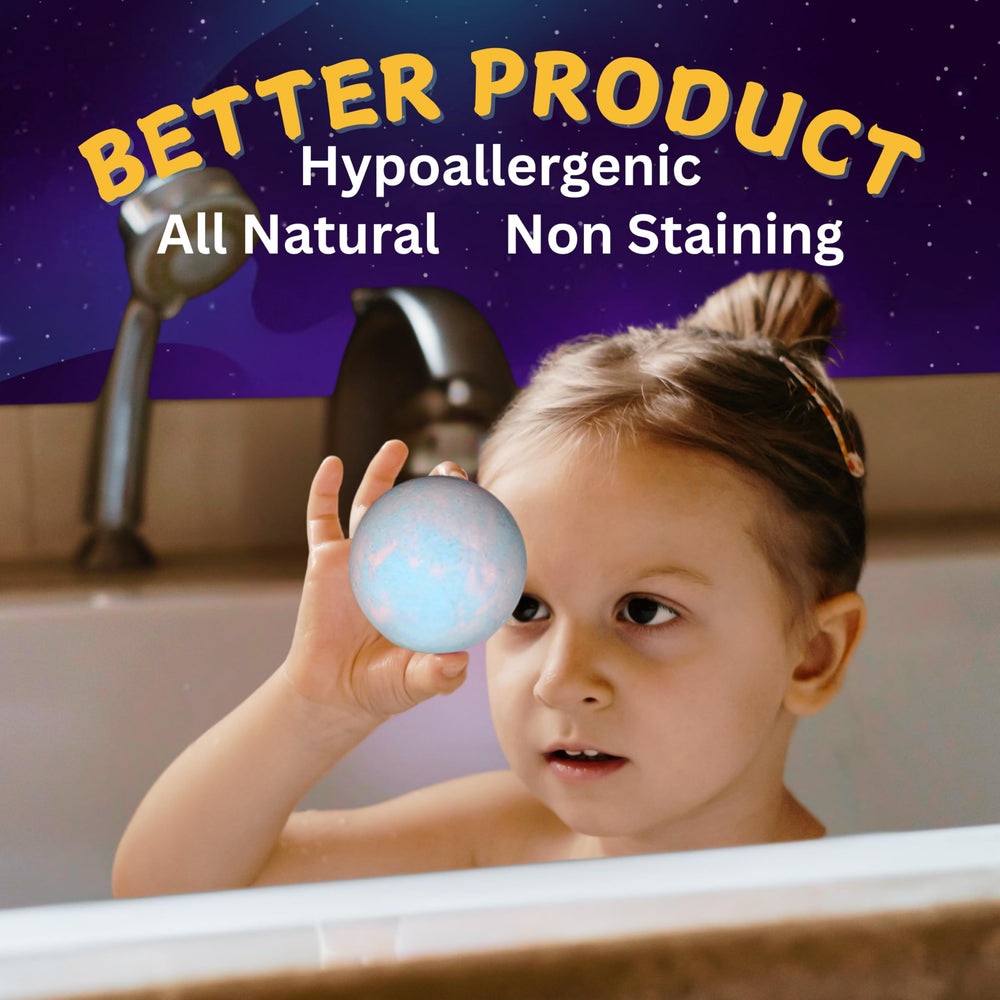 EvolutionUSA Space Bath Bombs offer kid-friendly scents like Cotton Candy.