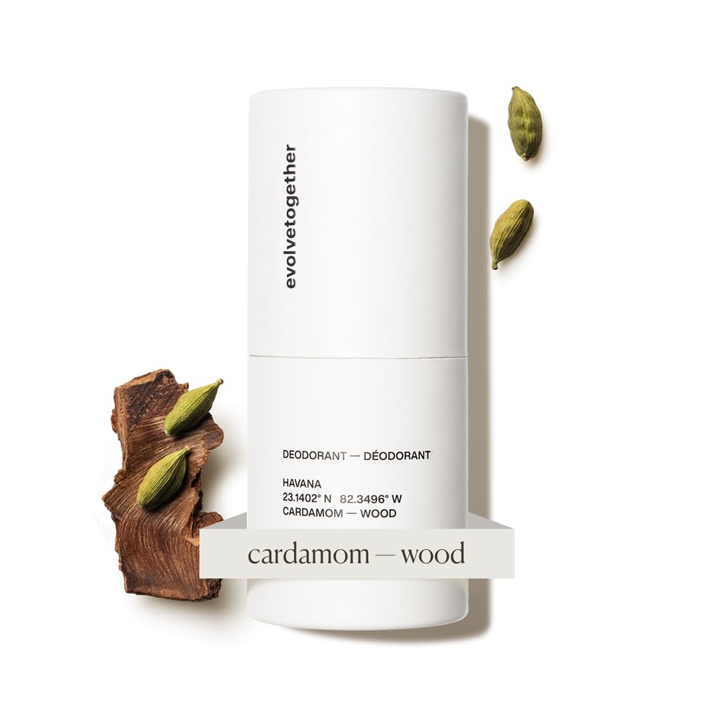 evolvetogether aluminum-free deodorant vetiver cedarwood application shows clean, invisible wear with long-lasting freshness.