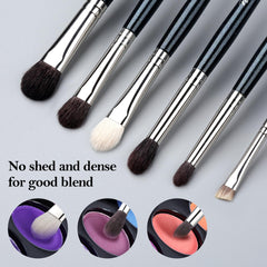 EVRCHGIEA wooden-handled brushes provide comfortable grip during detailed eye makeup.