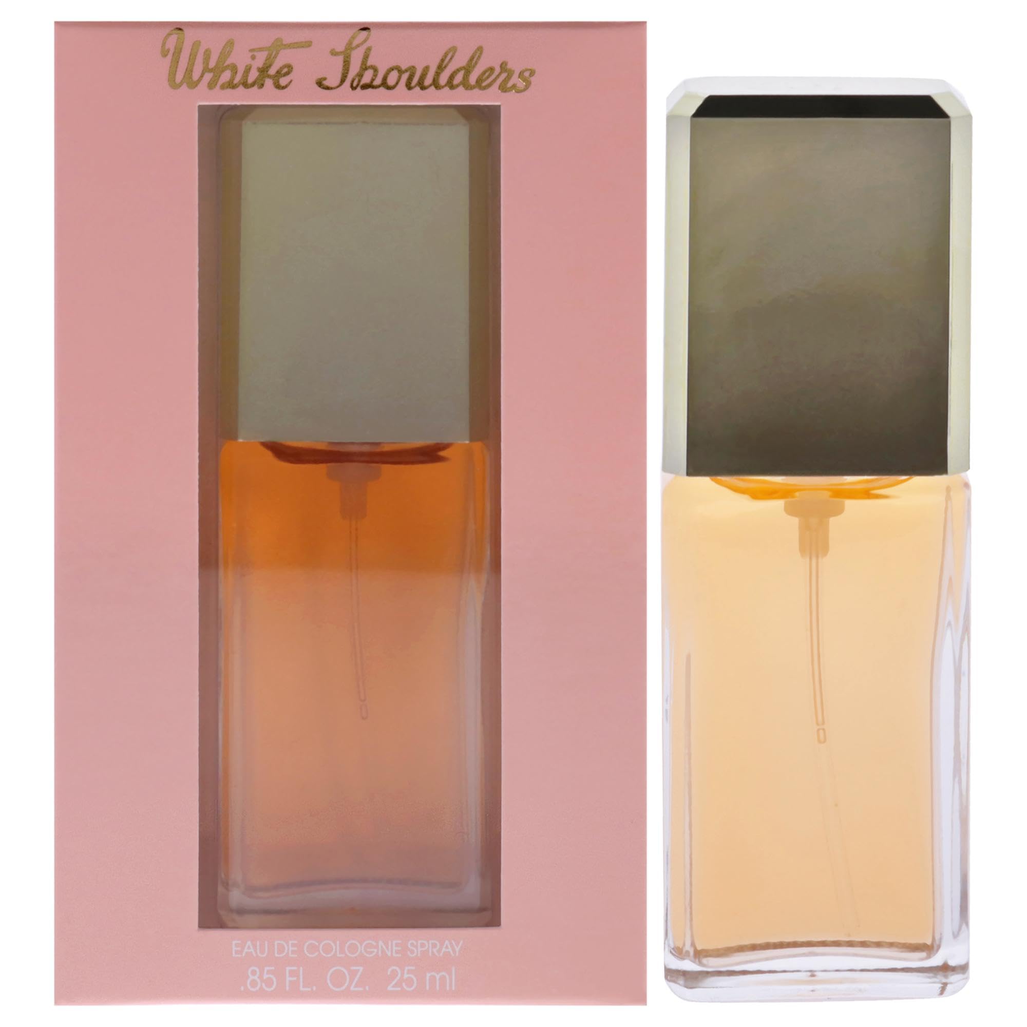 Evyan White Shoulders bottle front view showcases timeless elegance for daily wear.