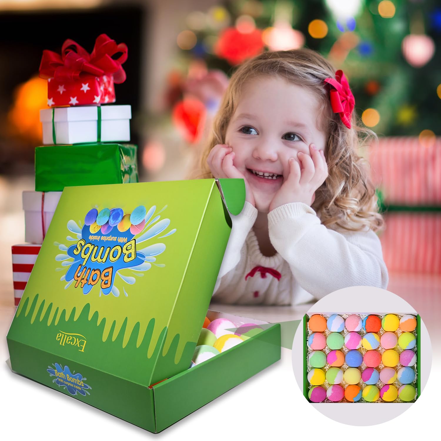Excalla 30-pack colorful scents create a soothing, engaging bath ritual for kids