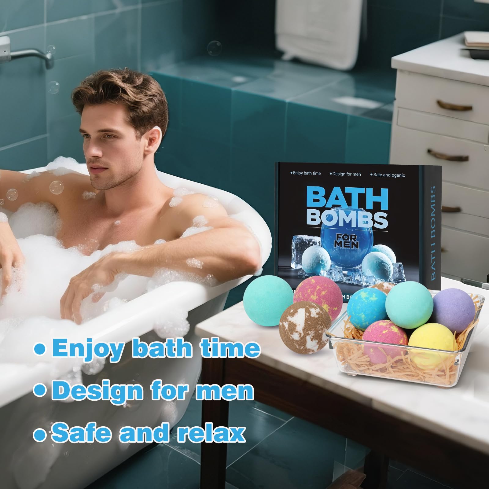 Excalla coffee aroma bath bomb energizes morning routine while relaxing muscles.