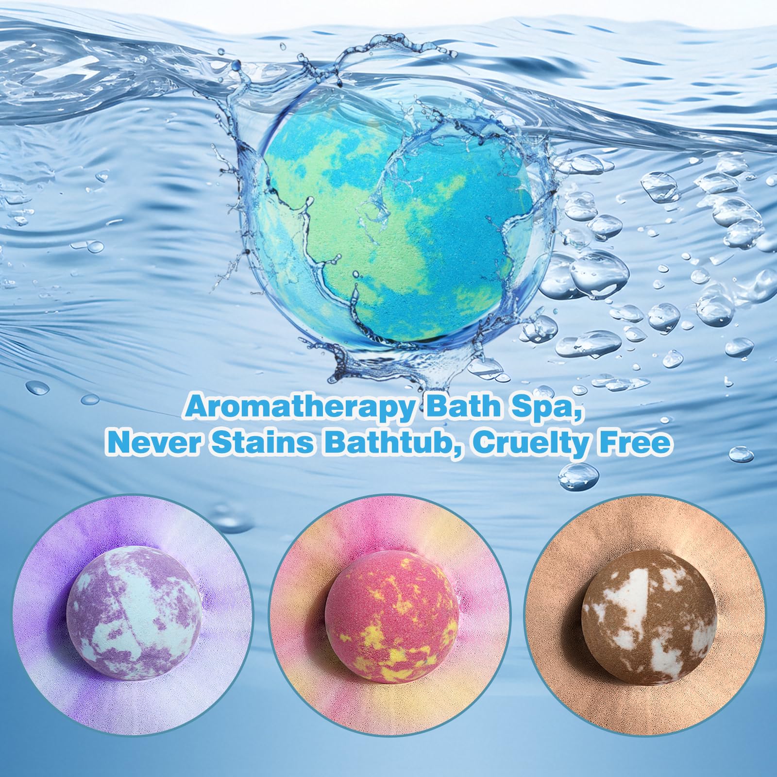 Excalla shea butter bath bomb nourishes skin during aromatherapy soak.
