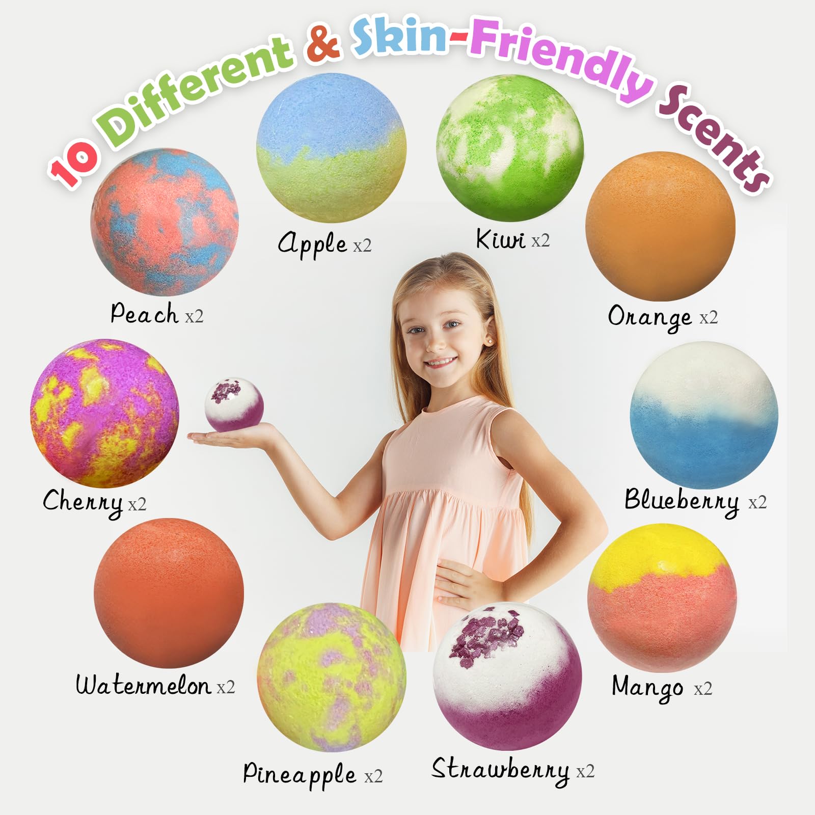 Excalla bath bombs color and scent variety sparks curiosity and joy.