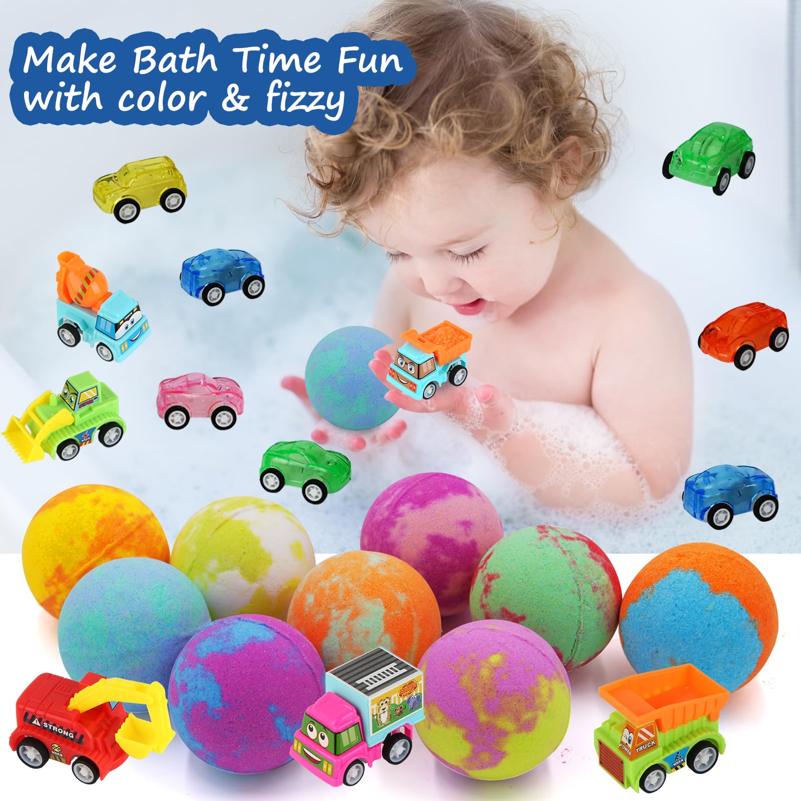 Excalla bath bombs with lemon and orange scents for engaging aromatics