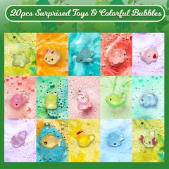 Excalla 20-pack box, individually wrapped, ideal for gifting and bath-time fun.