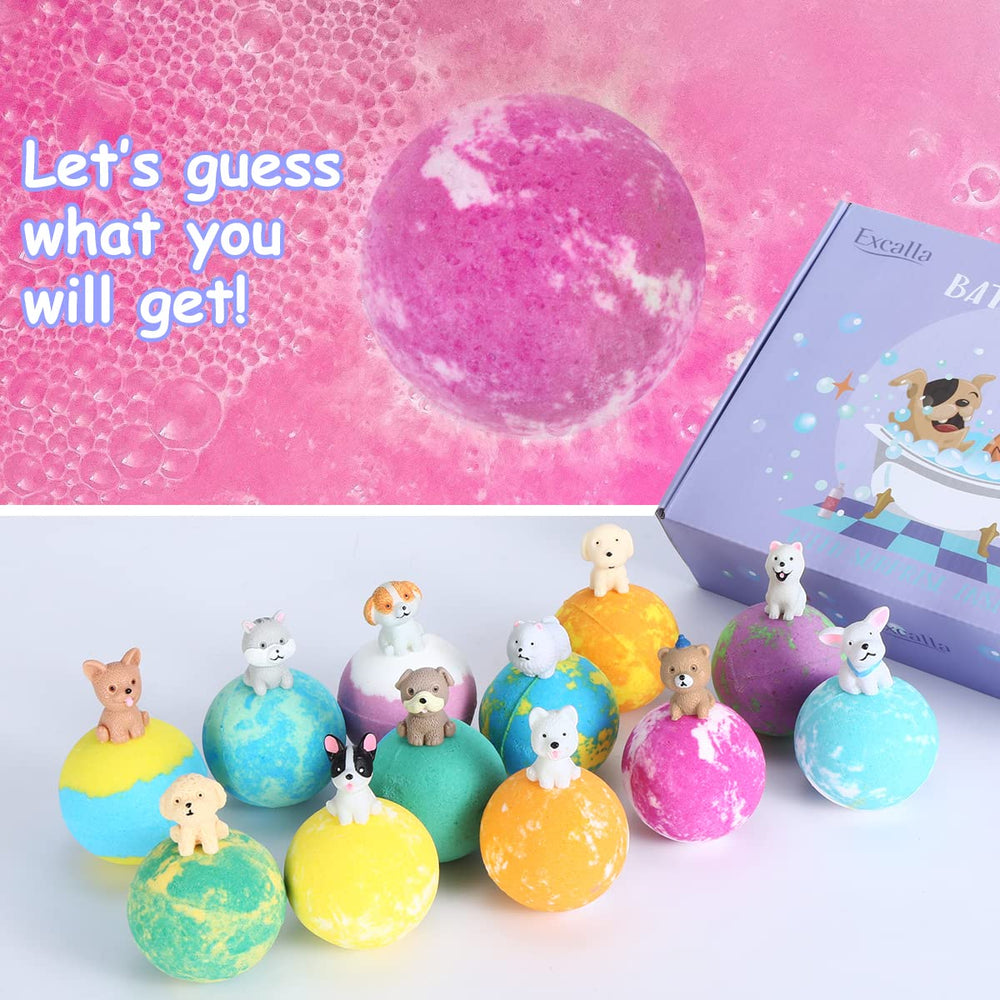 Excalla bath bomb colorfully fizzing with ocean theme brightens bath time.