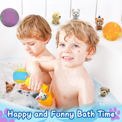 Excalla grapefruit scented bath bomb creates a calming bath mood.
