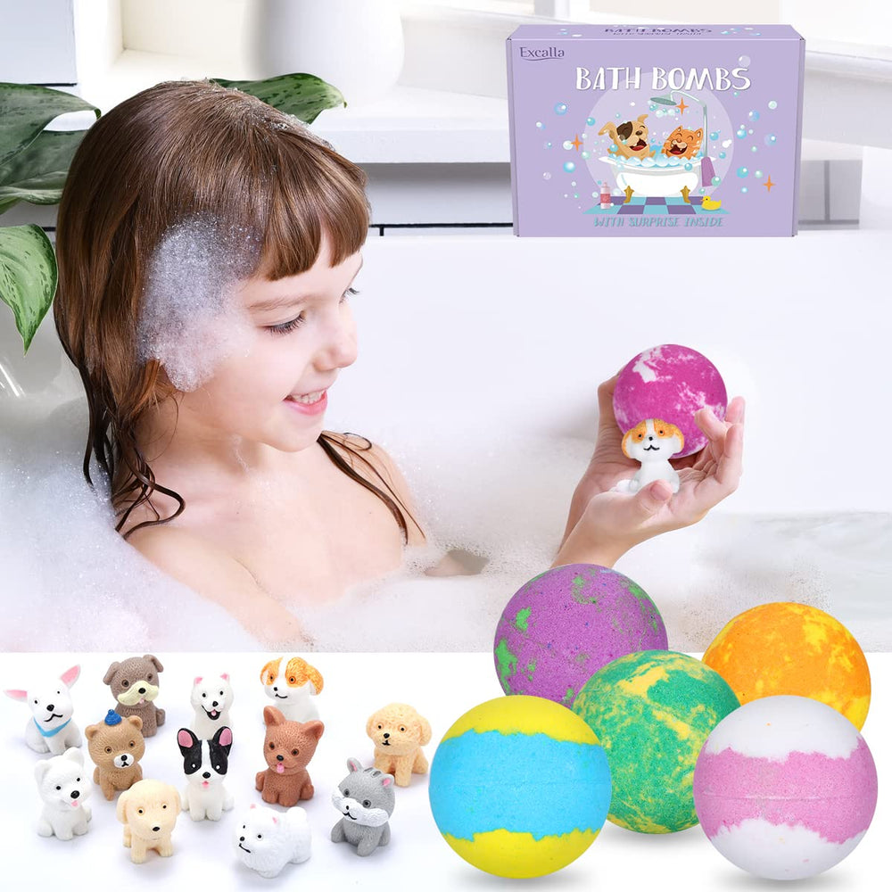 Excalla green apple scented bath bomb helps lift mood during bath.