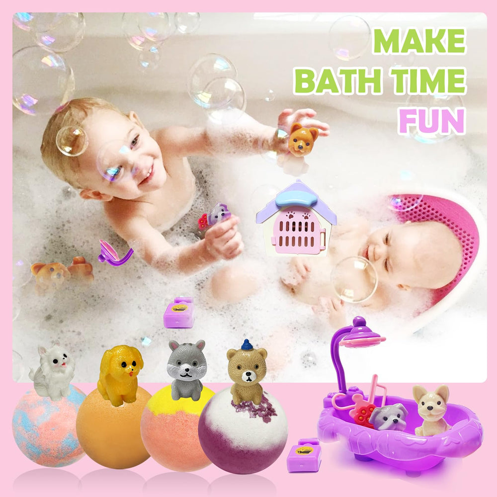 Excalla mini bath tub with shower accessory included for imaginative play.
