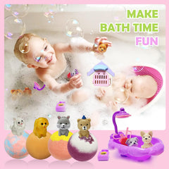 Excalla mini bath tub with shower accessory included for imaginative play.