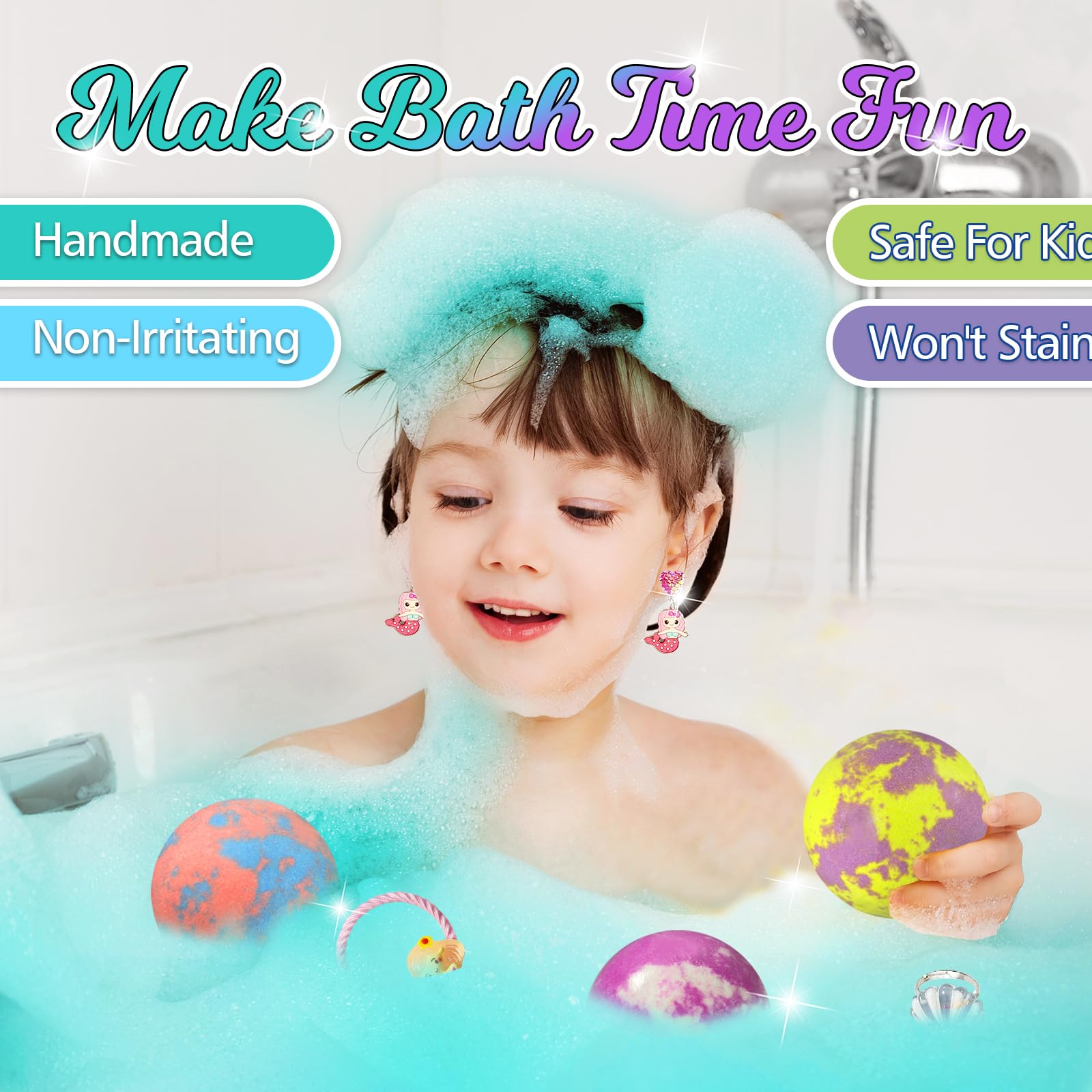 Excalla mermaid tail sequined hair clip adds sparkle.